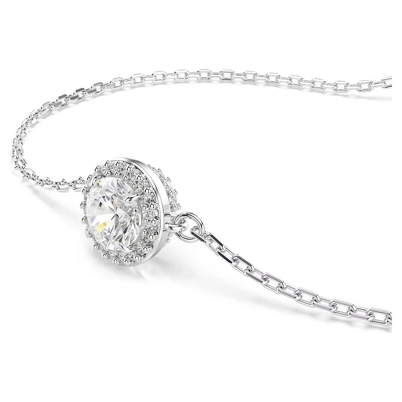 Bracelet Una en Métal Rhodié avec Cristaux Swarovski - 0.9 x 0.9 cm. Color: blanc | Doucet Latendresse