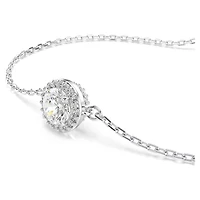 Bracelet Una en Métal Rhodié avec Cristaux Swarovski - 0.9 x 0.9 cm. Color: blanc | Doucet Latendresse