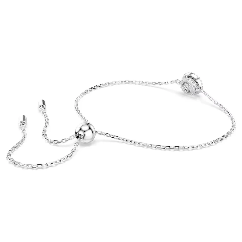 Bracelet Una en Métal Rhodié avec Cristaux Swarovski - 0.9 x 0.9 cm. Color: blanc | Doucet Latendresse