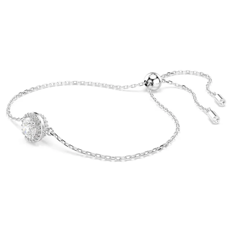 Bracelet Una en Métal Rhodié avec Cristaux Swarovski - 0.9 x 0.9 cm. Color: blanc | Doucet Latendresse
