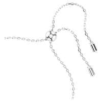 Bracelet Una en Métal Rhodié avec Cristaux Swarovski - 0.9 x 0.9 cm. Color: blanc | Doucet Latendresse