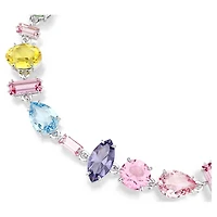 Bracelet Gema en Métal Rhodié avec Cristaux Swarovski - 16.5 - 20.5 cm. Color: blanc | Doucet Latendresse