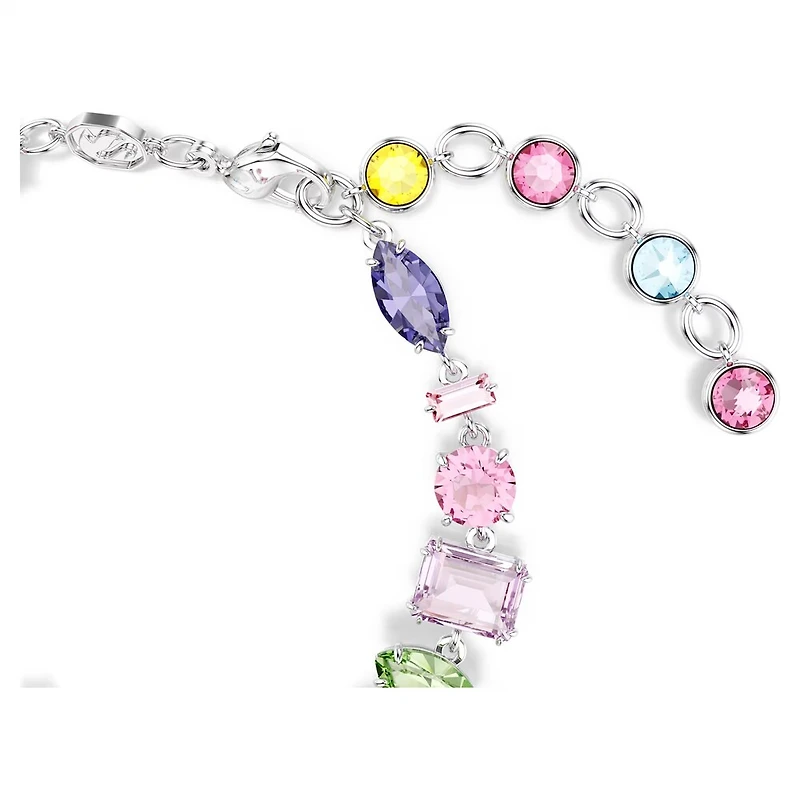 Bracelet Gema en Métal Rhodié avec Cristaux Swarovski - 16.5 - 20.5 cm. Color: blanc | Doucet Latendresse
