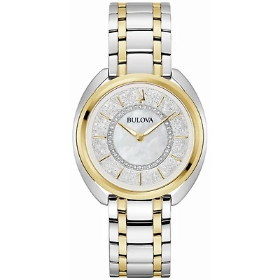 Montre pour Femme avec un boîtier rond en acier inoxydable argenté et doré | Doucet Latendresse