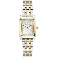 Montre pour Femme avec une  boîtier rectangulaire en acier inoxydable bicolore | Doucet Latendresse
