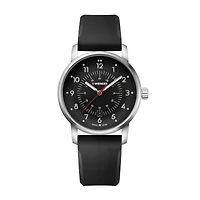 Wenger Watch Avenue Black with Silicone Bracelet and Stainless Steel Case - 42mm | Doucet Latendresse