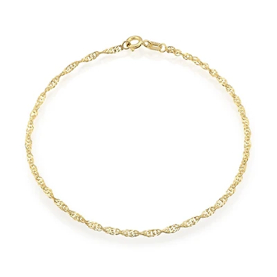 10K gold singapore 10'' chain. Color: 2 tone | Doucet Latendresse
