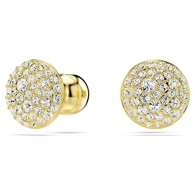 Meteora Stud Earrings in Gold Plated Metal with Swarovski Crystals - 1 x 1 cm. Color: yellow | Doucet Latendresse