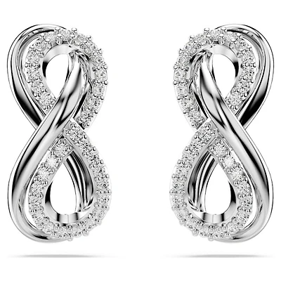 Hyperbola Stud EarringsInfini, White, Rhodium-plated metal. Color: white | Doucet Latendresse