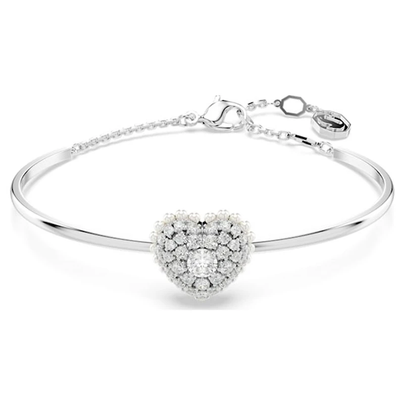 Bracelet-jonc IdylliaCœur, Blanc, Métal rhodié. Color: blanc | Doucet Latendresse
