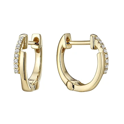 Earrings in 10k GOLD with Diamonds. Color: yellow | Doucet Latendresse