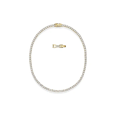 Collier Tennis Matrix en Métal Plaqué Or avec Cristaux Swarovski - 38cm. Color: jaune | Doucet Latendresse