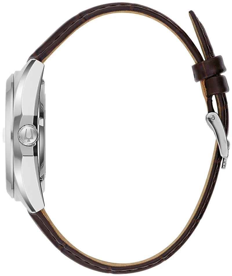 Montre Bulova Surveyor avec Bracelet en Cuir et Boitier en Acier Inoxydable - 39mm | Doucet Latendresse