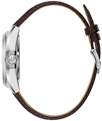 Montre Bulova Surveyor avec Bracelet en Cuir et Boitier en Acier Inoxydable - 39mm | Doucet Latendresse