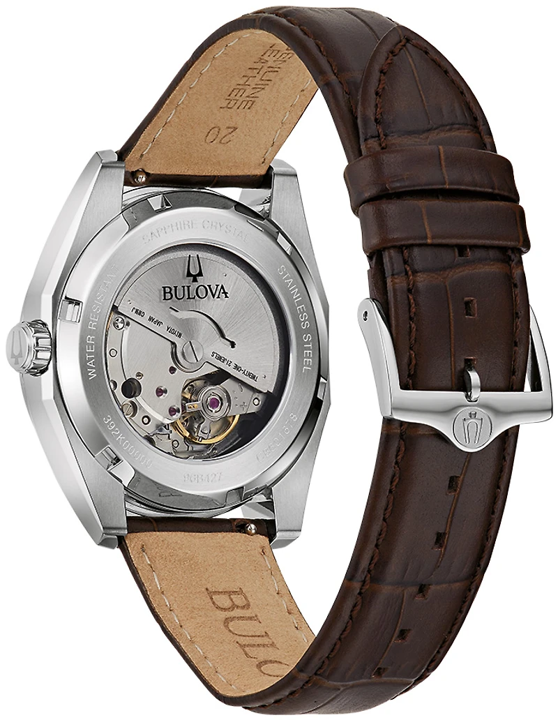 Bulova Watch Surveyor with Leather Bracelet and Stainless Steel Case - 39mm | Doucet Latendresse
