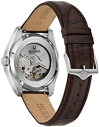 Bulova Watch Surveyor with Leather Bracelet and Stainless Steel Case - 39mm | Doucet Latendresse