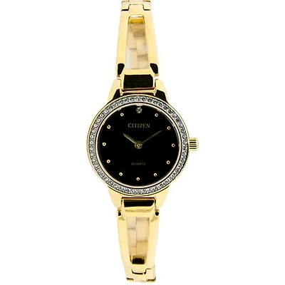 CITIZEN F.QTZ GILDED STAINLESS STEEL ACCENT CRIST. | Doucet Latendresse