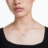 Collier Hyperbola en Métal Rhodié avec Cristaux Swarovski - 38 - 45 cm. Color: blanc | Doucet Latendresse