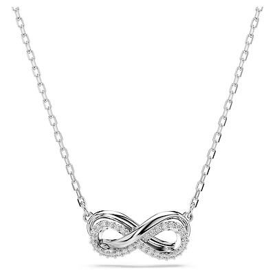 Collier Hyperbola en Métal Rhodié avec Cristaux Swarovski - 38 - 45 cm. Color: blanc | Doucet Latendresse