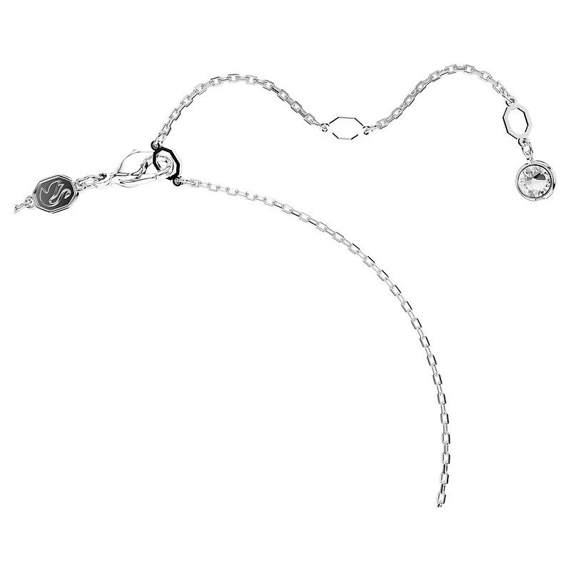 Collier Hyperbola en Métal Rhodié avec Cristaux Swarovski - 38 - 45 cm. Color: blanc | Doucet Latendresse