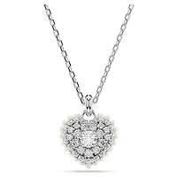 Idyllia Necklace with Pendant in Rhodium-Plated Metal Set with Swarovski Crystals - 17