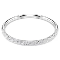 Sublima Bangle in Rhodium-Plated Metal with Swarovski Crystals - 6.5