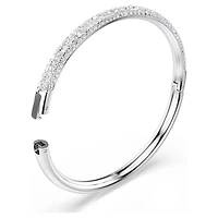 Sublima Bangle in Rhodium-Plated Metal with Swarovski Crystals - 6.5