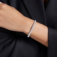 Bracelet-jonc Sublima en Métal Rhodié avec Cristaux Swarovski - 6.5