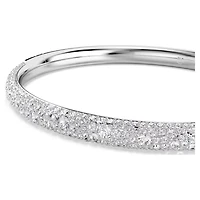 Sublima Bangle in Rhodium-Plated Metal with Swarovski Crystals - 6.5