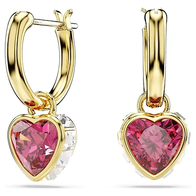 Boucle d'Oreilles Pendantes Chroma en Métal Plaqué Or avec Cristaux Swarovski - 2 x 0.8 cm. Color: jaune | Doucet Latendresse