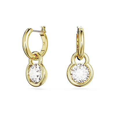 Boucle d'Oreilles Dextera en Métal Plaqué Or avec Cristaux Swarovski - 2.8 x 1.2 cm. Color: jaune | Doucet Latendresse