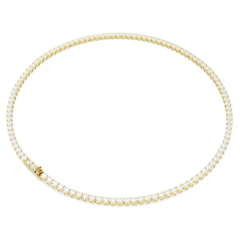 Collier Matrix Tennis en Métal Plaqué Or avec Cristaux Swarovski - 16