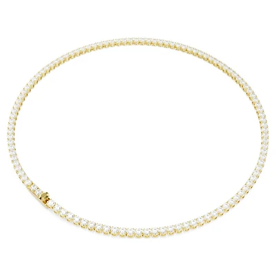 Collier Matrix Tennis en Métal Plaqué Or avec Cristaux Swarovski - 16
