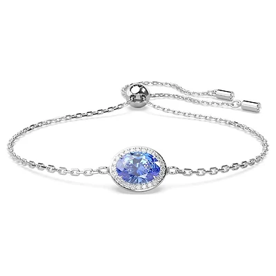 Bracelet Una Taille ovale, Bleu, Rhodié. Color: blanc | Doucet Latendresse