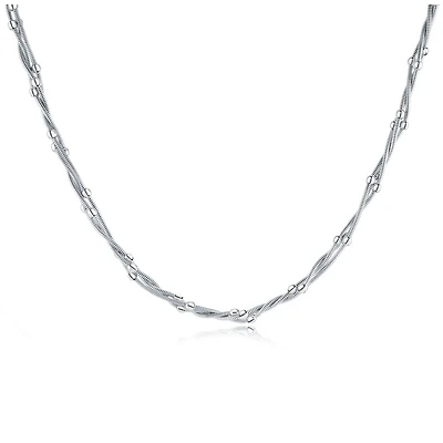 Chaîne torsade en argent sterling 17''. Color: argent | Doucet Latendresse