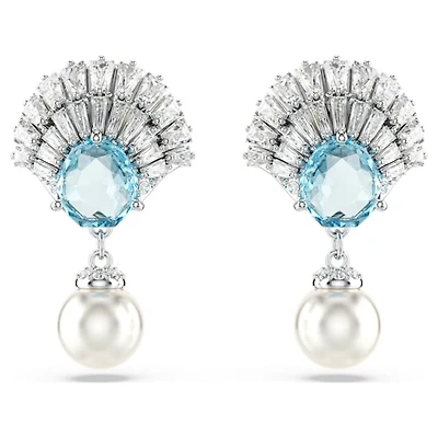 Boucles d'oreilles IdylliaCoquillage, Bleu, Plaqué Rhodium. Color: blanc | Doucet Latendresse