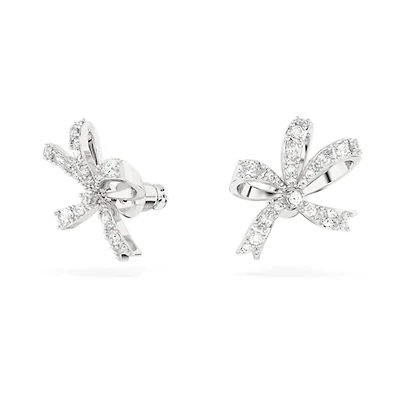 Hyperbola stud earringsBow, Small, White, Rhodium plated. Color: white | Doucet Latendresse