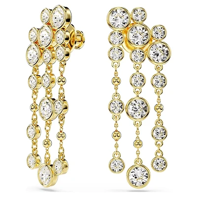 Boucle d'Oreilles Pendantes Imber en Métal Plaqué Or avec Cristaux Swarovski - 55mm. Color: jaune | Doucet Latendresse