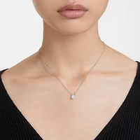 Collier Stilla en Métal Rhodié avec Cristal Swarovski - 38 - 42 cm. Color: blanc | Doucet Latendresse