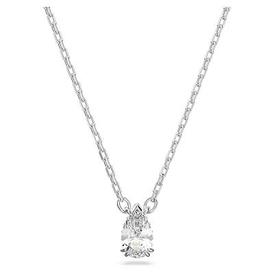 Collier Stilla en Métal Rhodié avec Cristal Swarovski - 38 - 42 cm. Color: blanc | Doucet Latendresse
