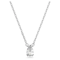 Collier Stilla en Métal Rhodié avec Cristal Swarovski - 38 - 42 cm. Color: blanc | Doucet Latendresse