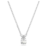 Collier Stilla en Métal Rhodié avec Cristal Swarovski - 42cm. Color: blanc | Doucet Latendresse