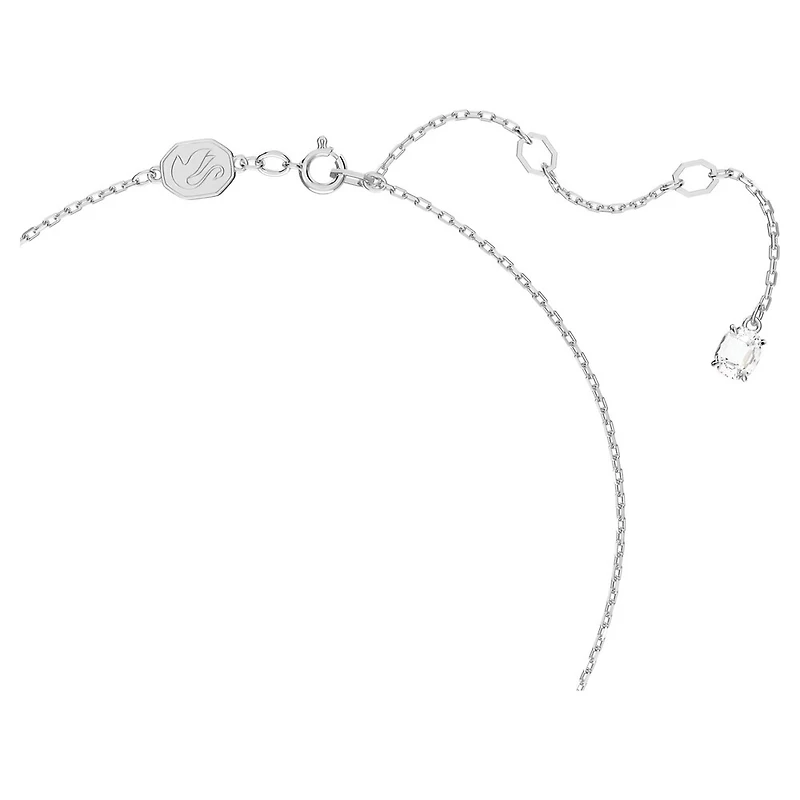 Collier Stilla en Métal Rhodié avec Cristal Swarovski - 38 - 42 cm. Color: blanc | Doucet Latendresse