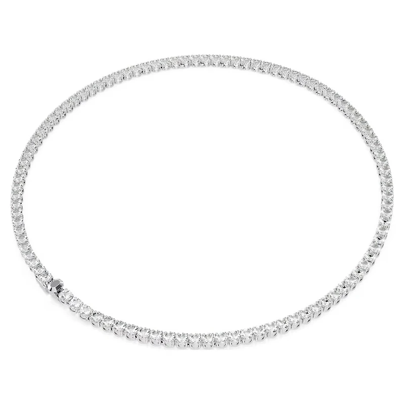 Collier Matrix Tennis en Métal Rhodié avec Cristaux Swarovski - 16