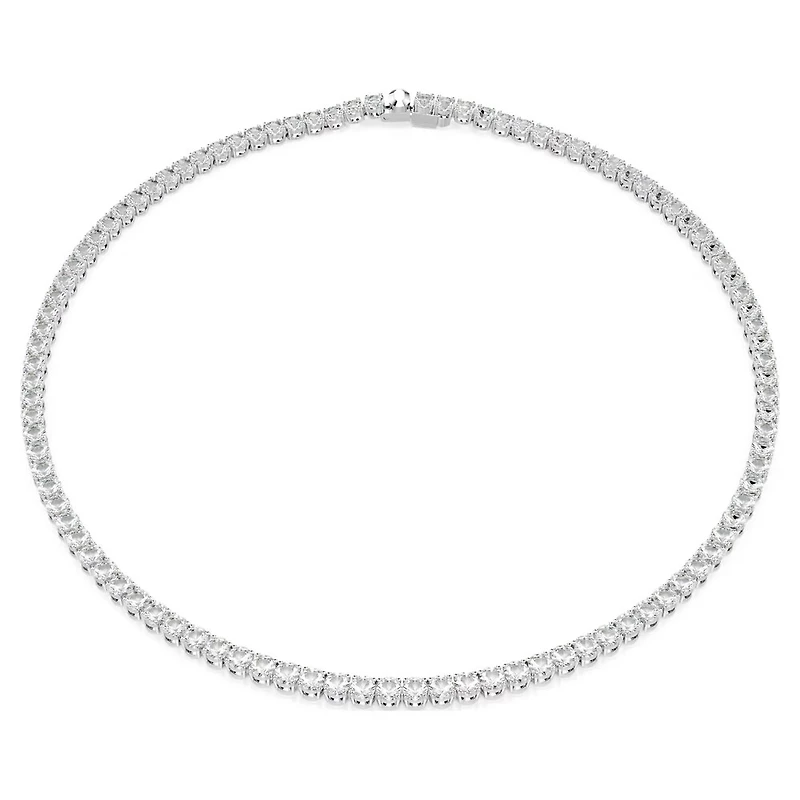 Collier Matrix Tennis en Métal Rhodié avec Cristaux Swarovski - 16