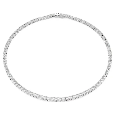 Collier Matrix Tennis en Métal Rhodié avec Cristaux Swarovski - 16