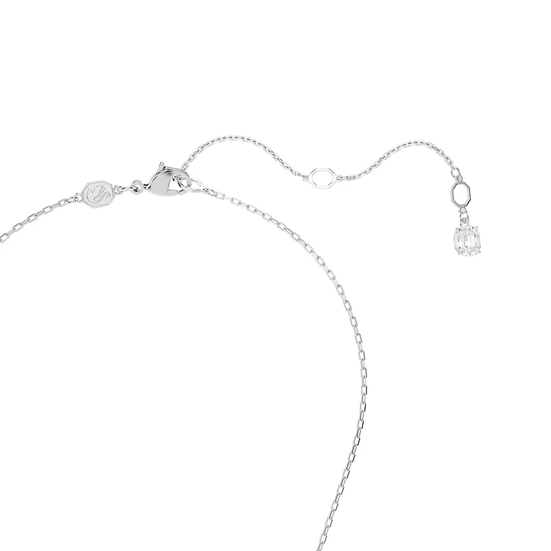 Collier Idyllia en Métal Rhodié avec Cristaux Swarovski - 38 - 45 cm. Color: blanc | Doucet Latendresse