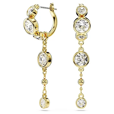 Boucle d'Oreilles Pendantes Imber en Métal Plaqué Or avec Cristaux Swarovski - 4.3 x 0.7 cm. Color: jaune | Doucet Latendresse