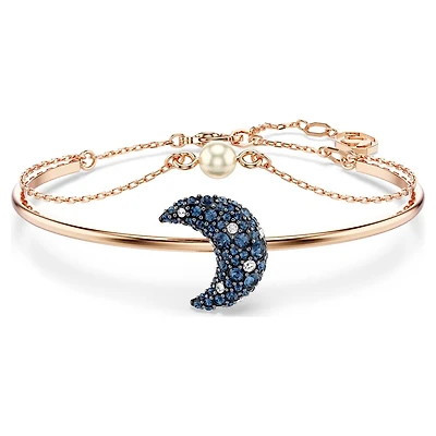 Sublima Bangle in Rose Gold Plated Metal with Swarovski Crystals - 17cm. Color: pink | Doucet Latendresse