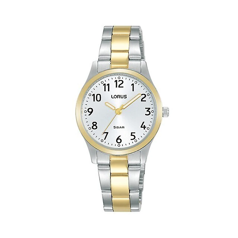 Lorus Two-Tone Stainless Steel Watch with White Dial – 5 Bar | Doucet Latendresse